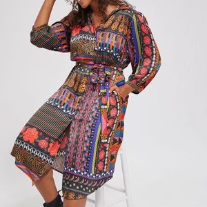 Farm rio celia midi button down shirt dress